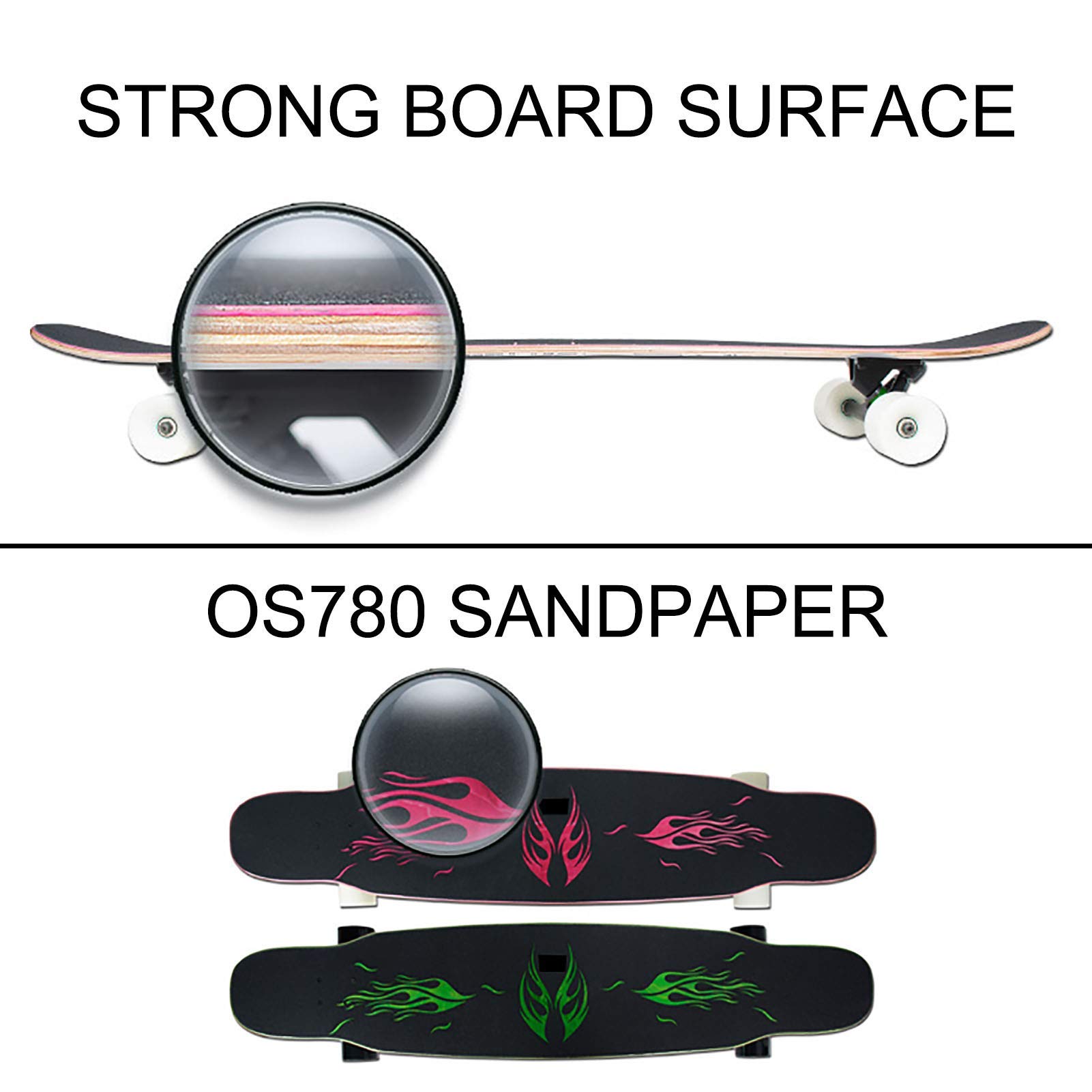 Amazon | スポーツコンプリートスケートボード、46インチAレベル7層