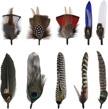 Hat Feathers, Assorted Natural Colorful Feather Accessories for Hat Making, Top Hats, Cowboy Hats, DIY Crafts, Christmas Party Decorations 10 Styles