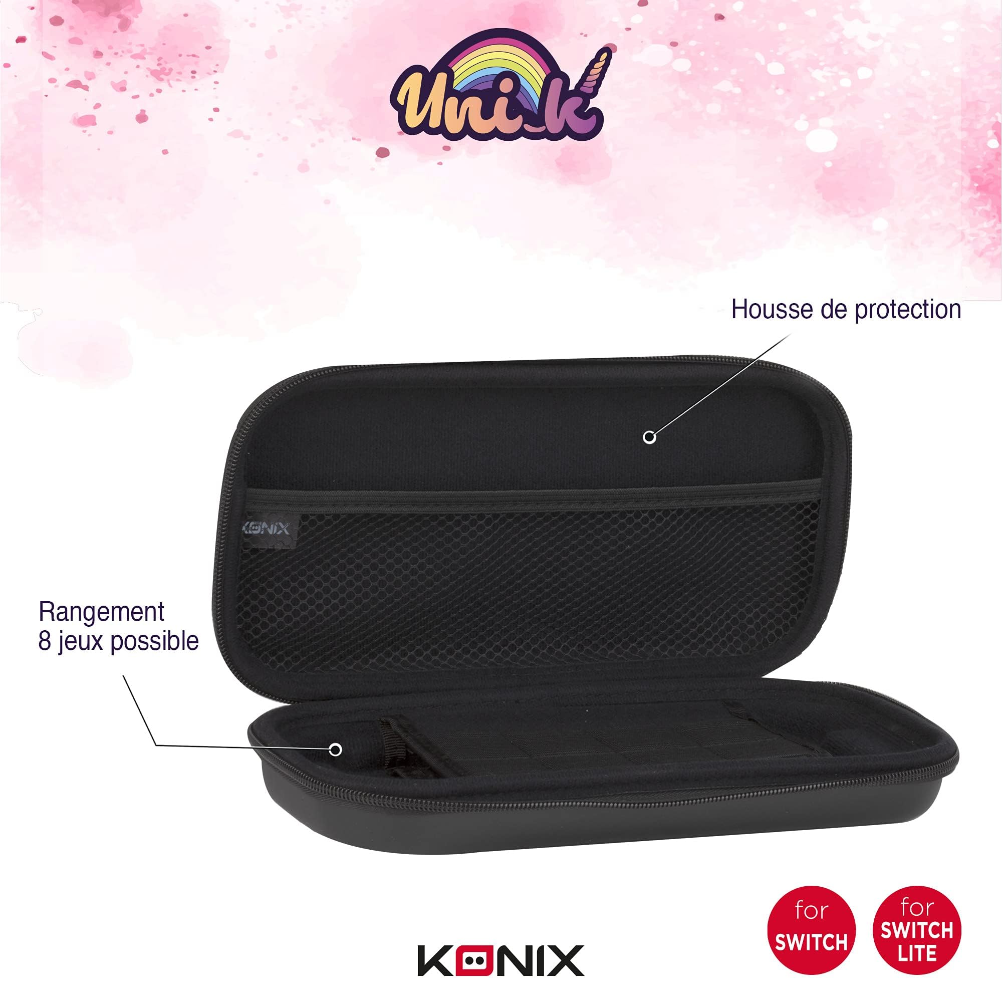 Konix My Hero Academia Funda de protección y Transporte para Nintendo Switch, Switch Lite y Switch OLED - 8 Juegos - Diseño My Hero Academia - Negro — view 99
