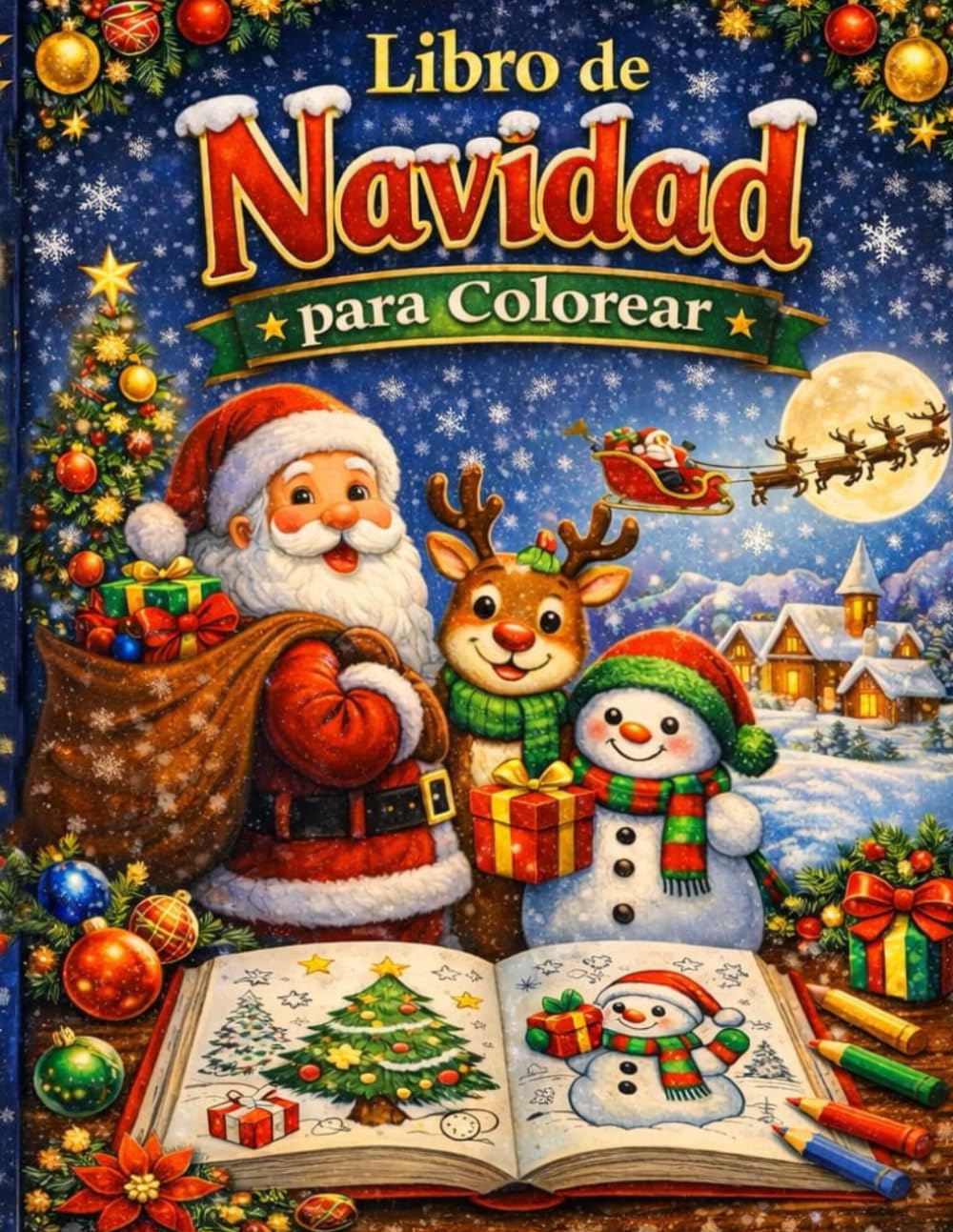 Libro de Navidad para Colorear: Dibujos navideños para niños · Diversión creativa y momentos en familia