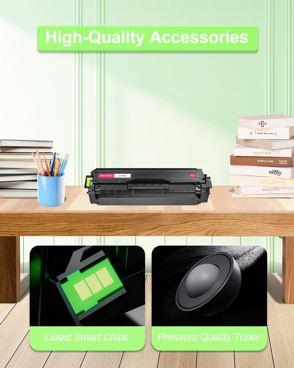 greencycle 3 Pack Compatible for Samsung CLT-504S CLT-C504S CLT-Y504S CLT-M504S Toner Cartridge Combo Set use in Xpress SL-C1810W C1860FW CLX-4195FN CLX-4195FW Printer - Cyan, Yellow, Magenta Toner