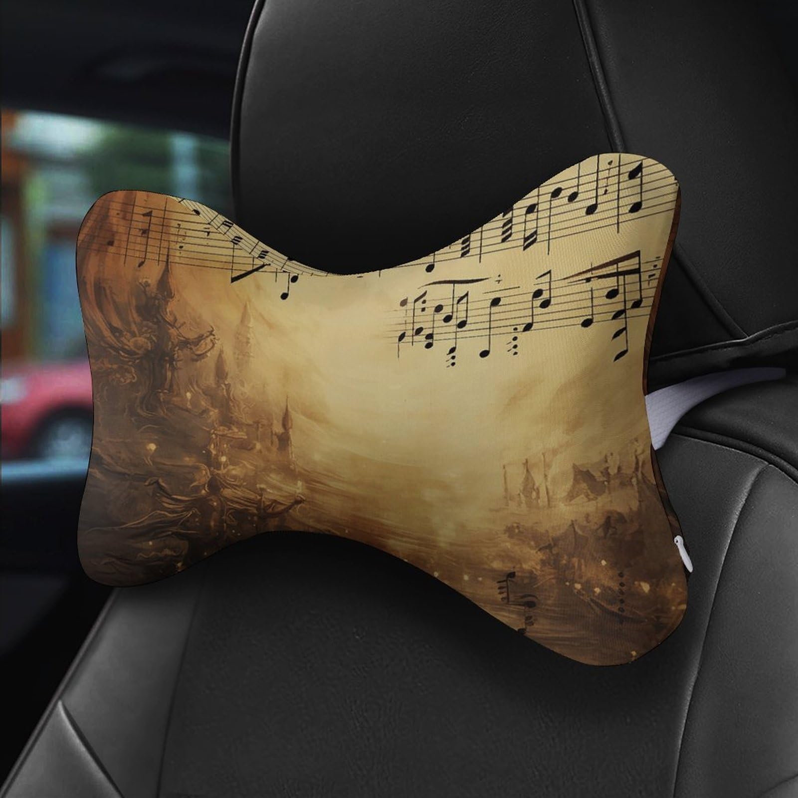 Almohada de partituras, núcleo de almohada de espuma viscoelástica, cojín, proporciona apoyo para el cuello, almohadas de coche para viajes y oficinas en casa.