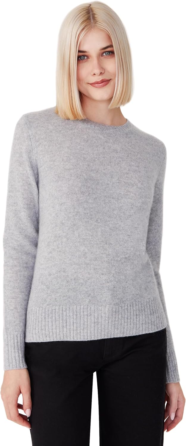 Style Republic Women's 100% Pure Cashmere Long Sleeve Crew Neck Sweater - Soft, Warm, and Stylish Winter Knit Pullover - Image 2