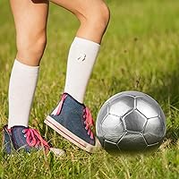 Vista 3 de Linkidea Balón de fútbol de color plateado tamaño 5, pelota de fútbol oficial tamaño partido, idea de regalo para fútbol de estilo libre