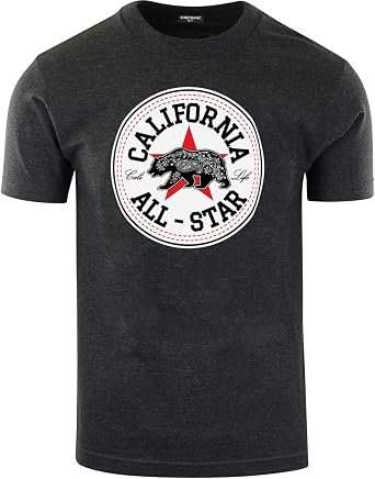 ShirtBANC California All Star Mens Shirt Cali Life Bandana Bear Tee