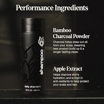 Black Wolf Mens Shampoo & Conditioner Set for Oily Hair - Hair Care for Men