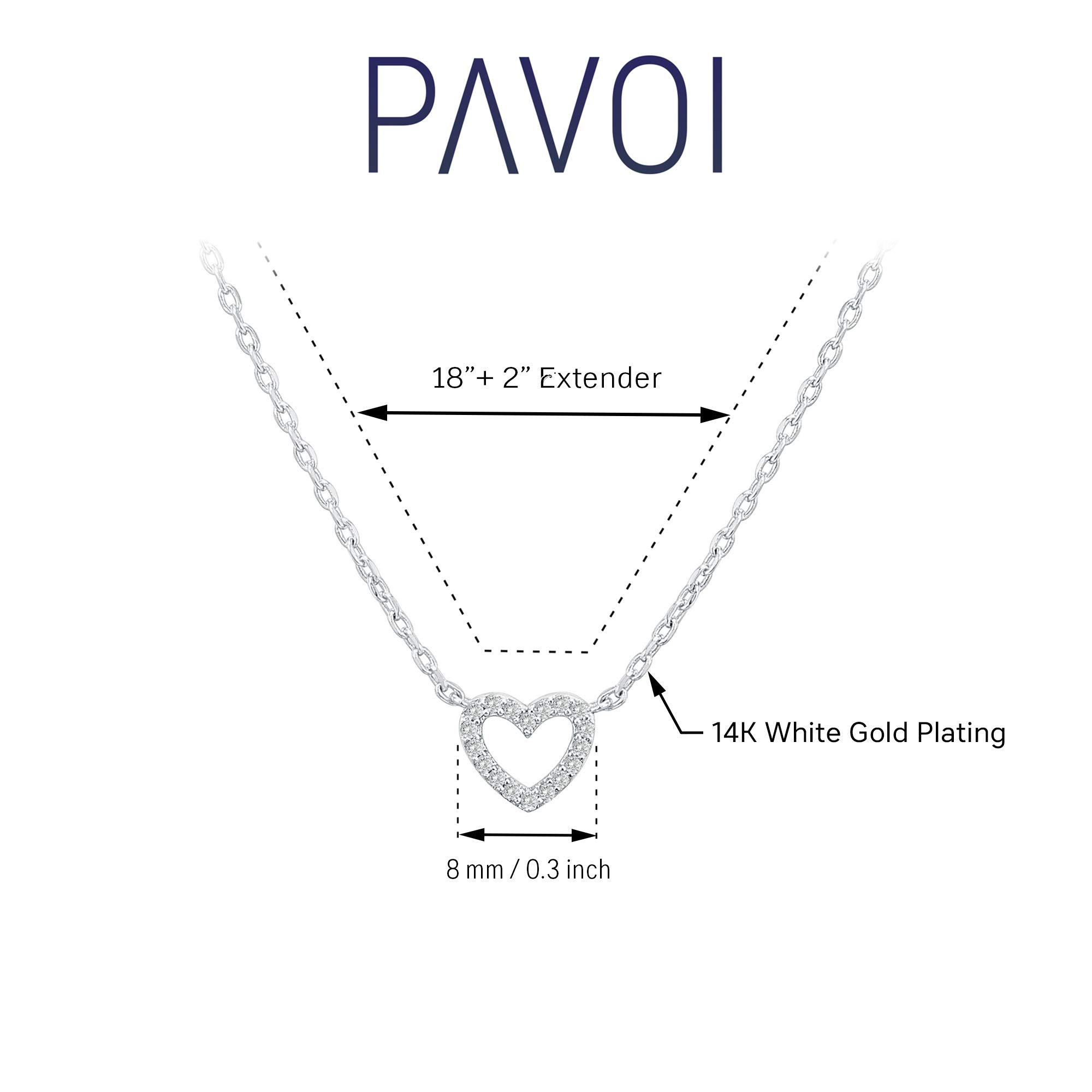 PAVOI 14K Gold Plated Cubic Zirconia Heart Necklace