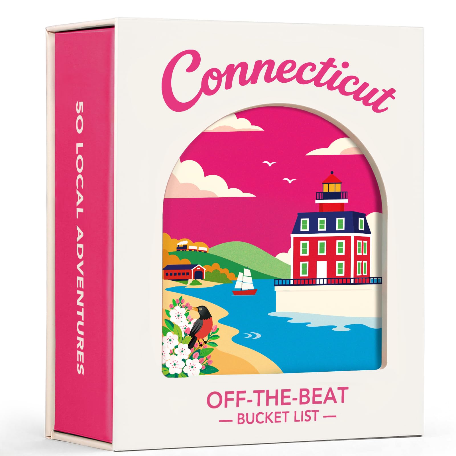 Connecticut Adventure - 50 carte da grattare | Gemme nascoste locali uniche, 2026 Carte elenco secchio CT off-the-beat, regali del Connecticut per coppie e famiglie