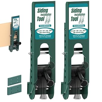 Siding Installation Tools for 5/16-Inch, 3/8-Inch, 7/16-Inch Fiber Cement Siding, Lap Siding Mounting Gauge with Adjustable Reveals, Polycarbonate Body, 2 Packs, green