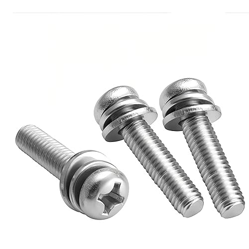 Miniatura 20 de NACX M6 x 20mm Tornillo de Nylon de Cabeza Redonda y Plana Negro, Phillips, 100