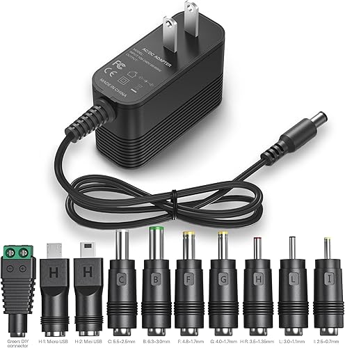 Adaptador de corriente 5V 2A Cargador de 5V Adaptadores de CA Fuente de alimentación de 5 V CC para conmutación regulada con 10 tomas