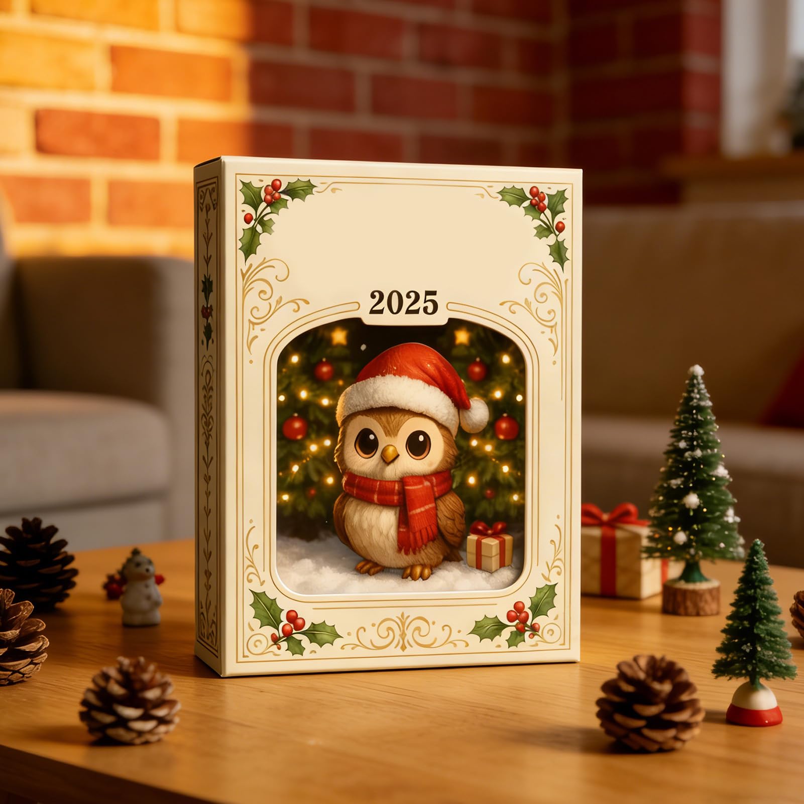 Calendrier De L'Avent 2025 – 24 Mini Figurines Hiboux Peintes à La Main – Décoration De Noël Festive à Collectionner