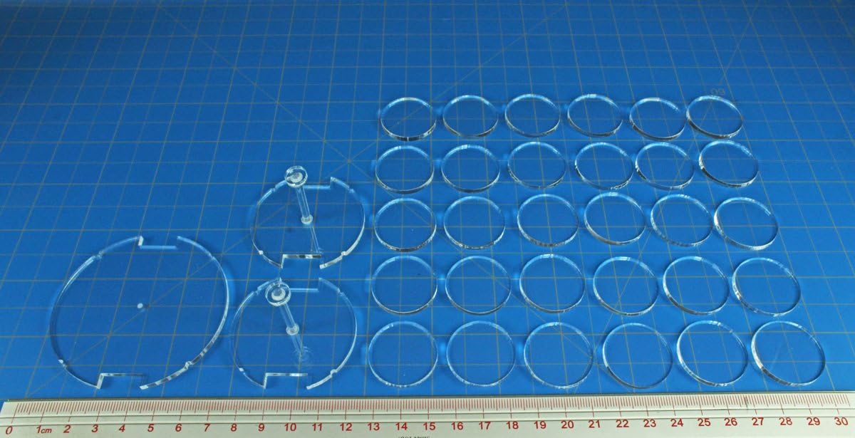 LITKO Core Game Base Upgrade Set | Clear Notched Round Bases, 3mm | 27mm Infantry, 50mm Speeder & 70mm AT-RT | Compatible with Star Wars: Legion