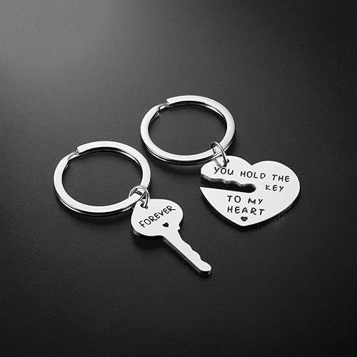 Miniatura 5 de Regalos para pareja para novio y novia Llavero con texto en inglés You Hold The Key To My Heart para él y ella, regalos de cumpleaños para el día