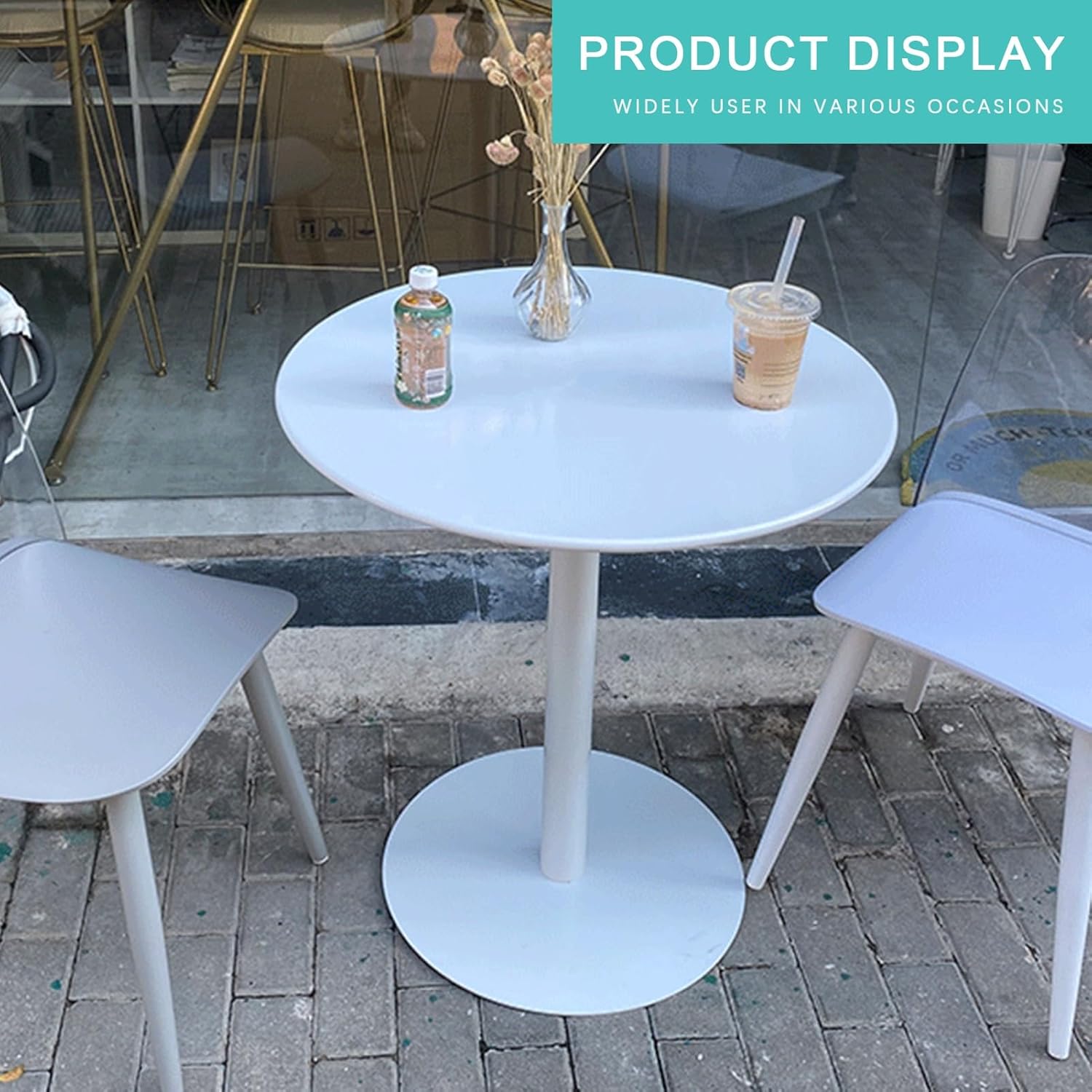 Round Pub Bar Table,Bar Table Round Pub Table Cocktail Bistro High Table with White Top and Base, Small Coffee Table End Tables for Dining Room Home Kitchen Patio Bistro (Size : 60x60x104cm