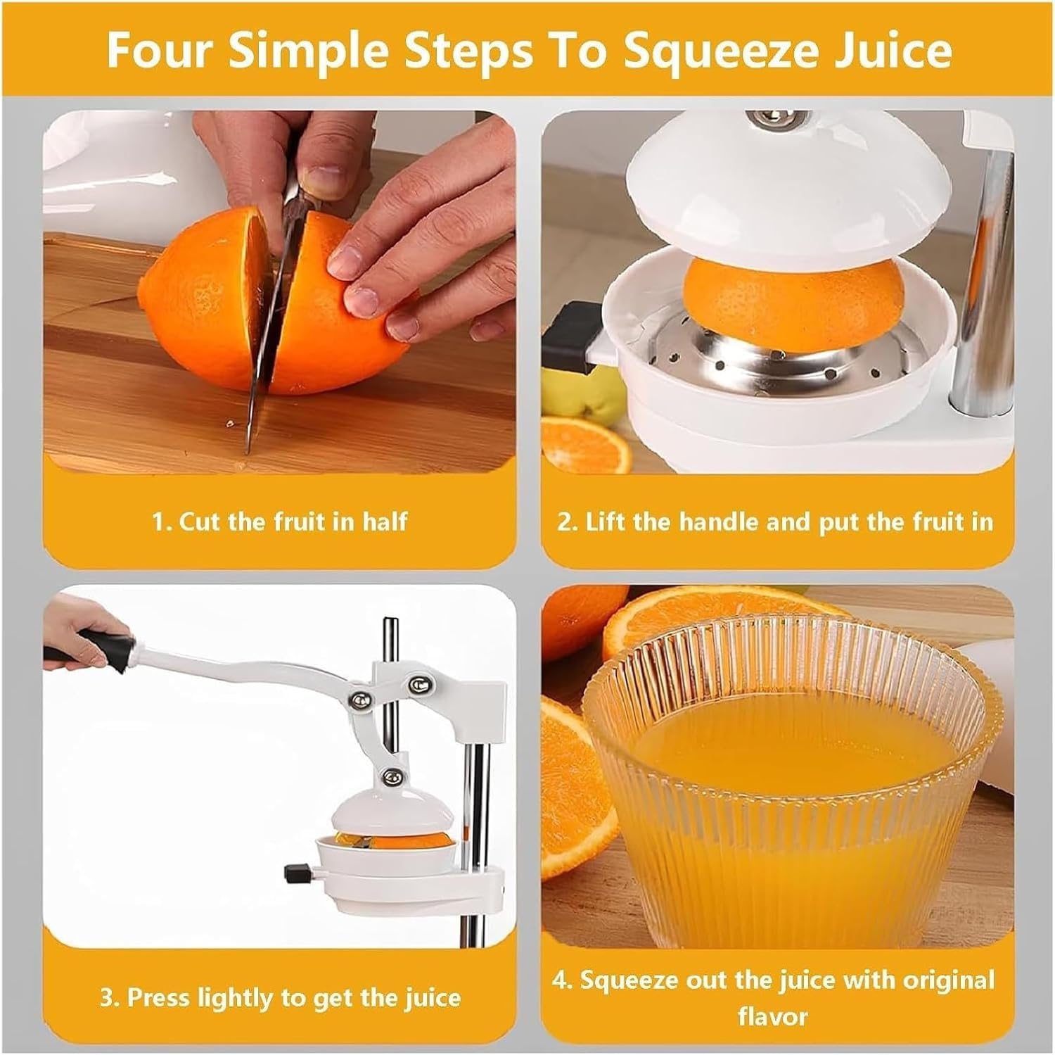 Ręczna wyciskarka do soków, żeliwna wyciskarka do cytrusów z płytą filtrującą i uchwytem, ręczna konstrukcja dźwigni i zdejmowana płyta filtrująca, wydajny sok i nie wymaga prądu, do pomarańczy