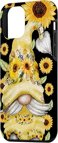 Miniatura 2 de iPhone 12 mini gnomo de girasol para verano y jardinero - Funda con diseño floral