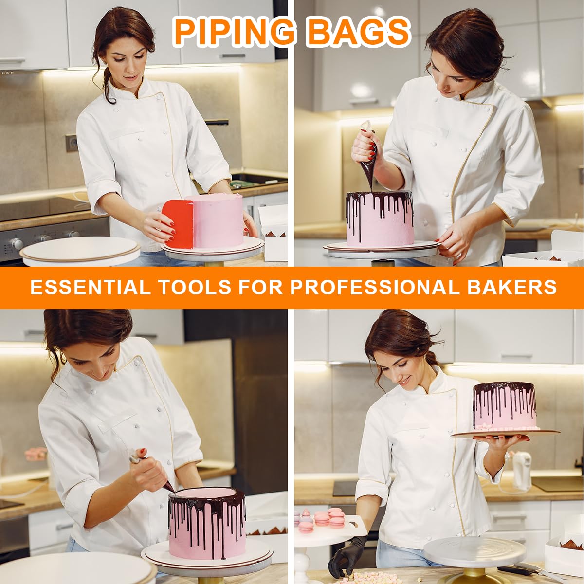 Bolsa pastelera extruida desechable, bolsa de repostería antideslizante de 12 pulgadas, 50 bolsas pasteleras a prueba de explosiones, bolsa de decoración de pasteles de glaseado, utilizada para