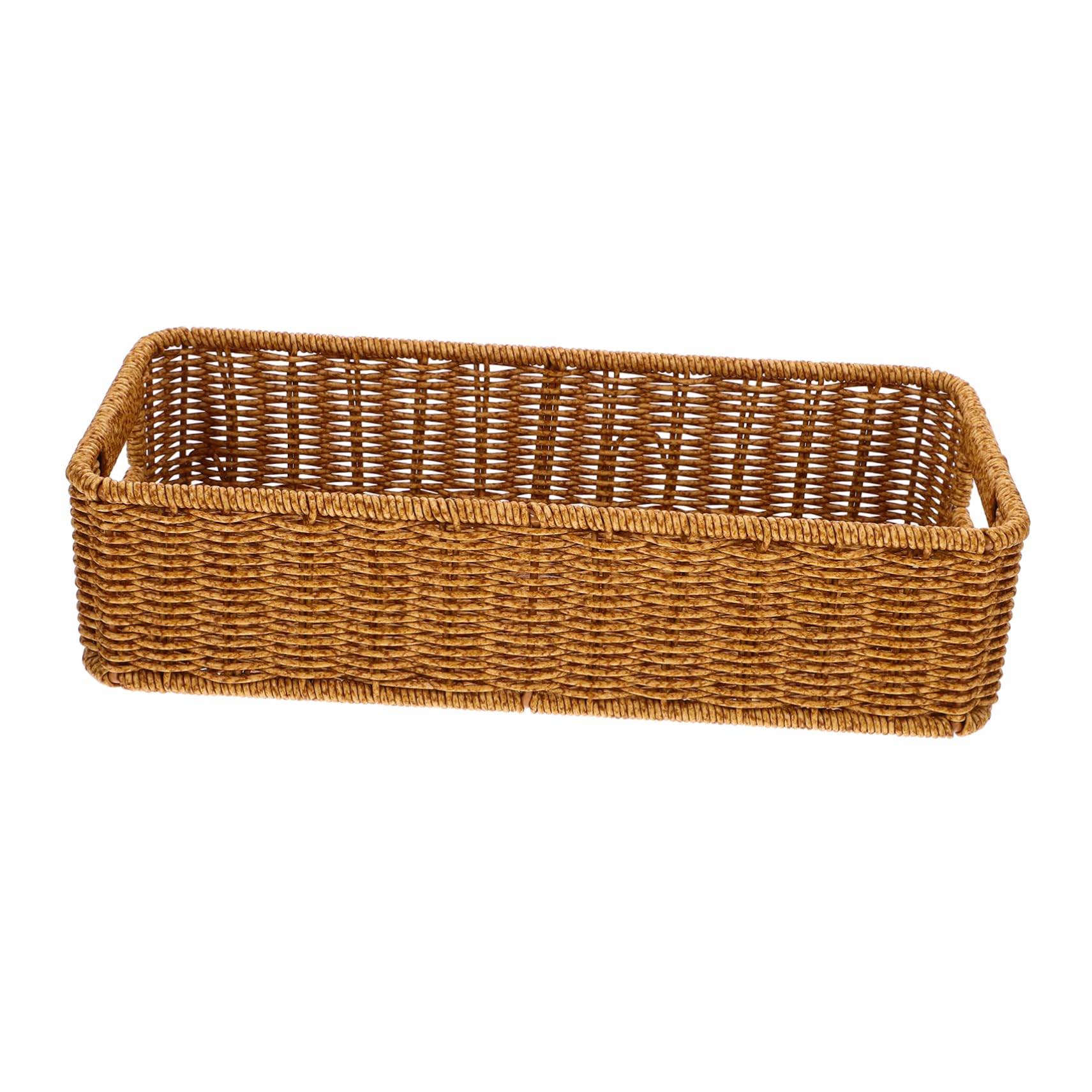 PRETYZOOM 4 Uds Cesta De Cubiertos De Ratán Cesta De Mimbre para Servir Organizador De Vajilla Organizador De Cajones De Utensilios Cestas De Estante Rectangular Bandeja De Cubiertos De