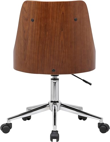 Miniatura 48 de Armen Living LCDAOFCHBL Daphne Silla de oficina de piel sintética negra, con acabado cromado. Bellevue,Cuero de imitación negro,Acabado