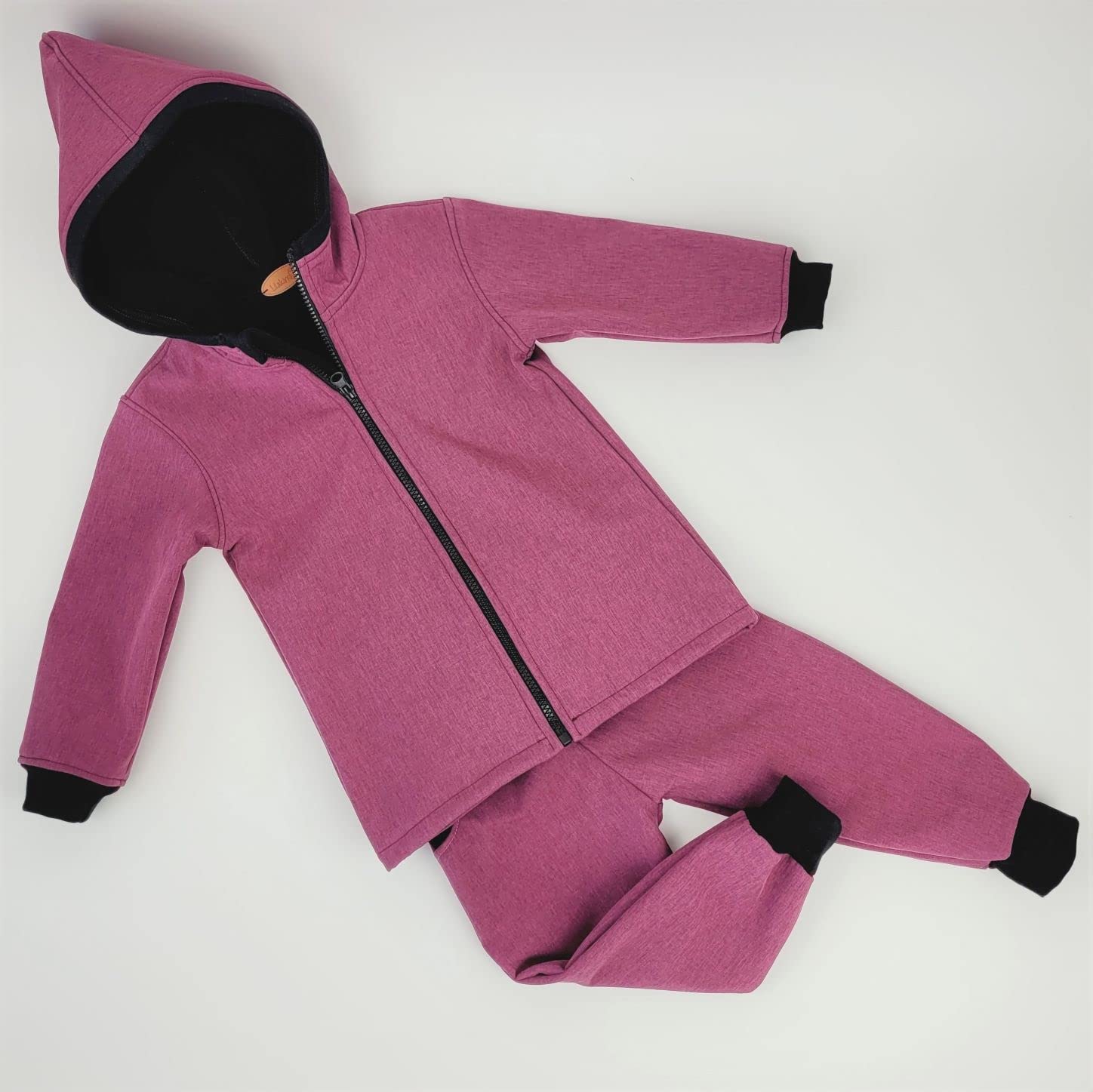 Lilakind“ Baby Kinder 2 teiliges Set Softshell Pumphose Matschhose Regenhose und Jacke Meliert Einfarbig Uni Gr. 68-146 - Made in Germany