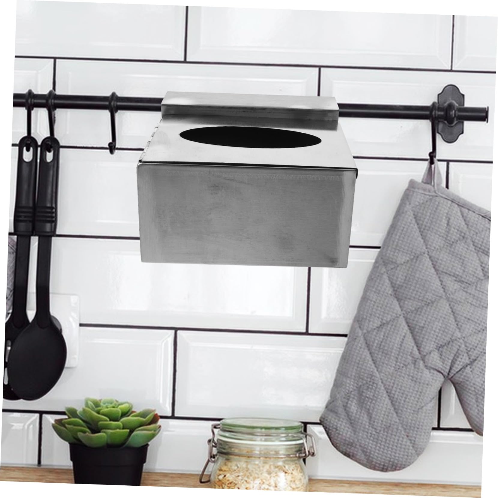 Edelstahl Handschuhhalter Wandmontage Platzsparend Glove Dispenser für Krankenhaus Labor Küche Gastronomie Hygienische Aufbewahrungsbox Einweghandschuhe Organizer