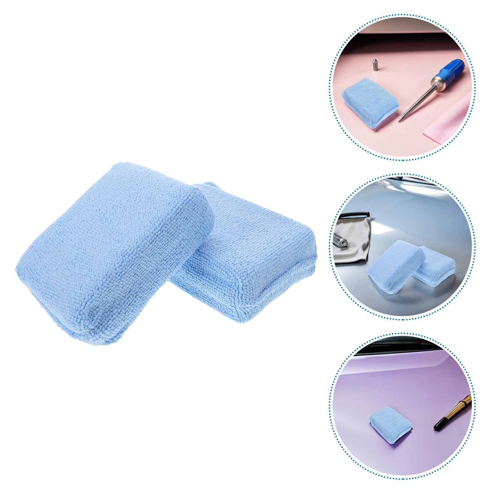 PLAFOPE 10piezas Almohadillas de Aplicación de Cera para Autos Pulidoras de Microfibra Rectangulares para Detalles de Coche Limpieza de Vidrios y Pulido de Neumáticos