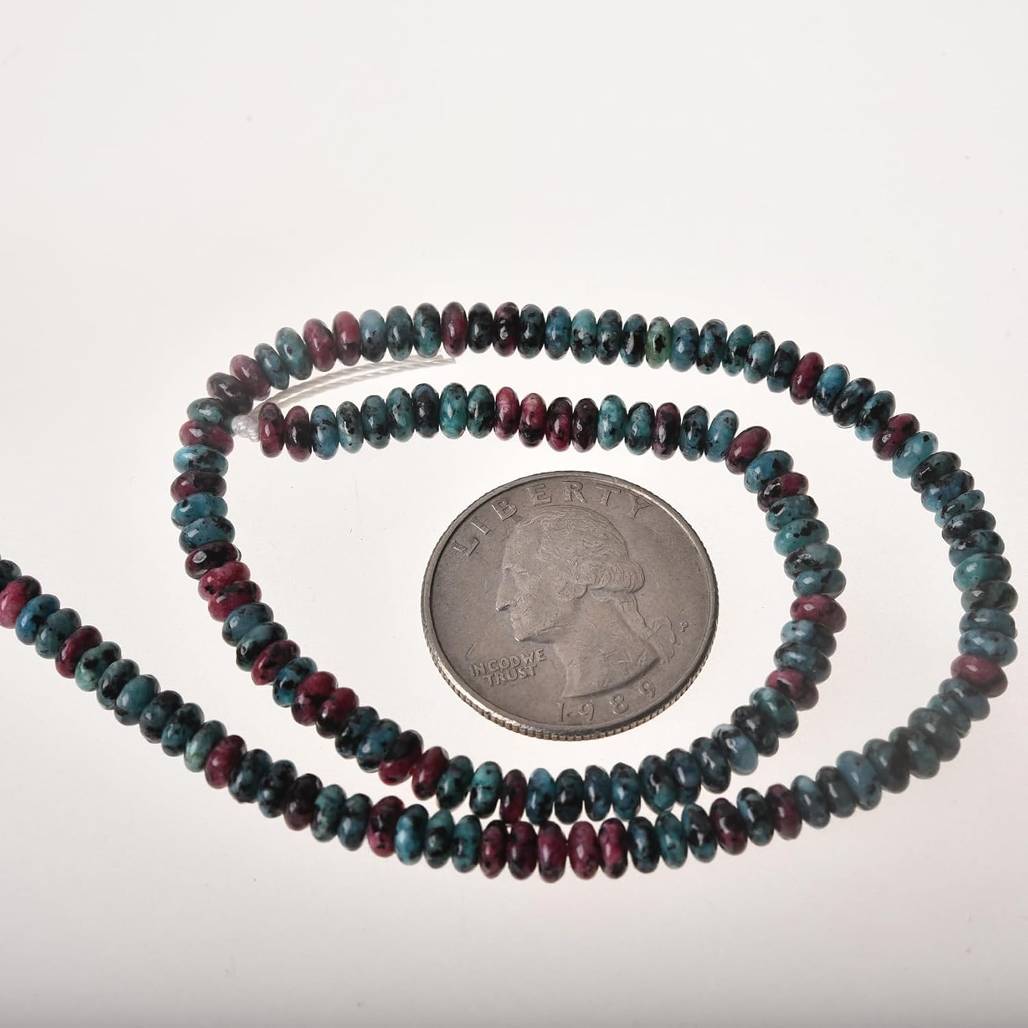 Tashidelek 2x4MM Natural Stone Beads Rondelle Spacer Wheel Disk Loose for Beading Jewelry Making(Red Green Stone) - Image 3