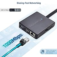 Vista 5 de Cable Matters 8-in-1 USB C Hub DisplayPort 1.4, USB C Dock 8K@60Hz / 4K@240Hz DisplayPort, Gigabit Ethernet, USB3.2 Port, SD Card Reader, with Two