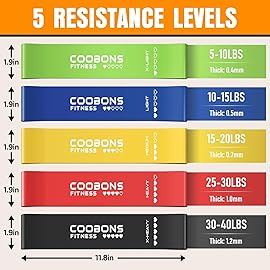 Resistance Bands for Working Out, Exercise Bands Resistance Bands Set with 5 Resistance Levels, Latex Loop Bands for Women Men, Workout Bands for Legs, Glutes, Strength Training, Yoga, Home Gym