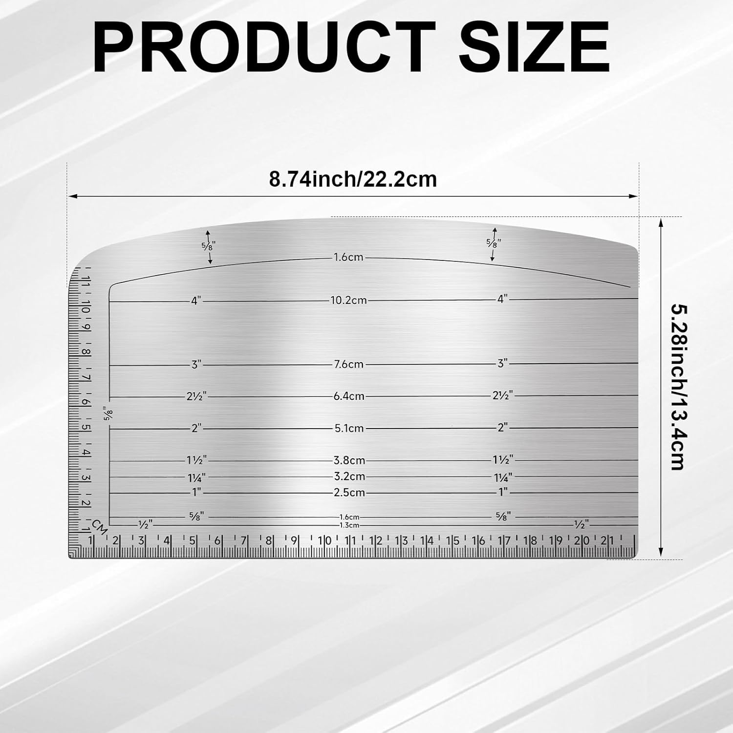 2 Pcs Aviation Aluminium Hot Hem Gauges 8.7 x 5.3 Inch Hot Iron Ruler Professional Measuring Hem Ruler for Sewing Measure Mark Fold Press with Steam or Dry Iron