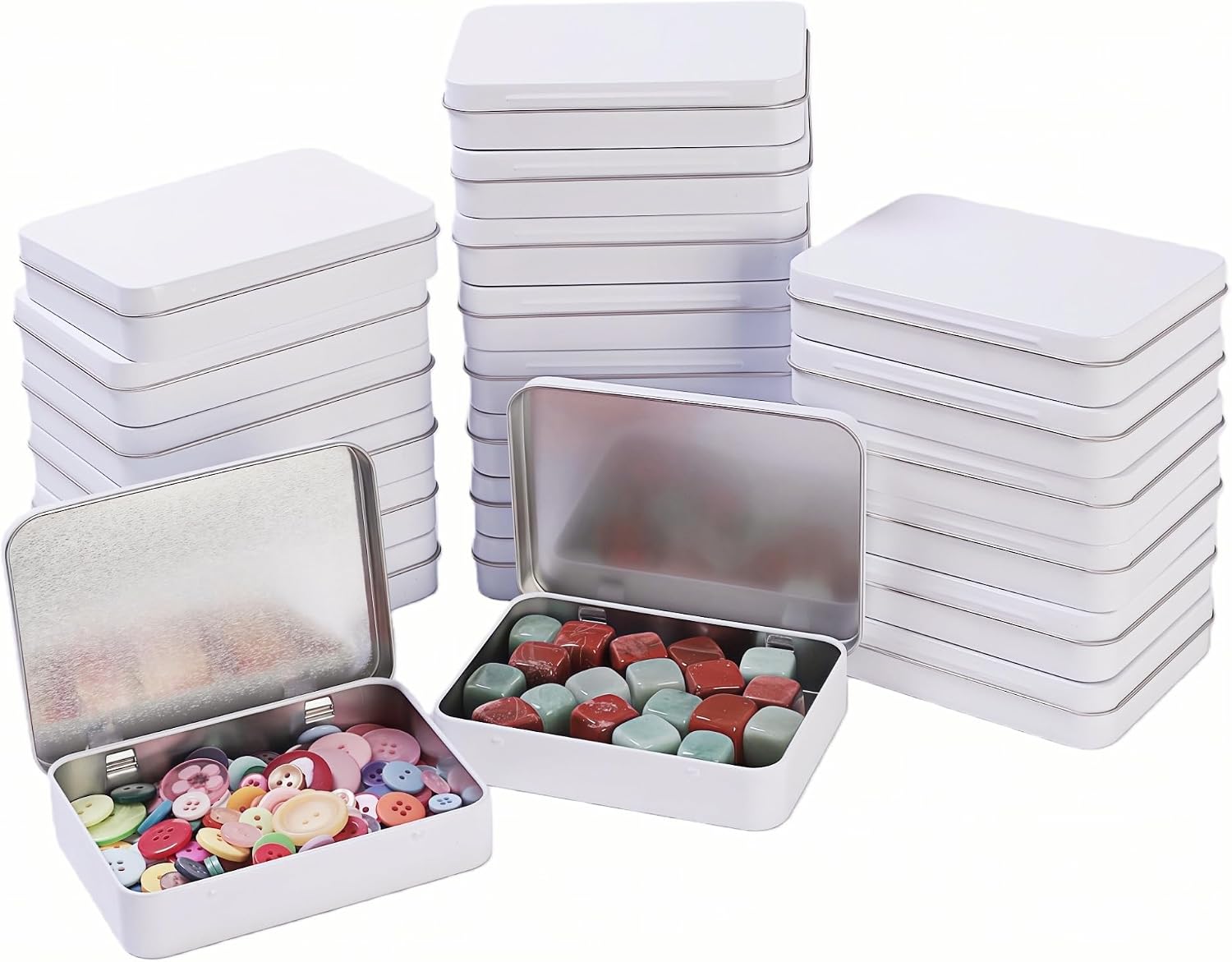 LJY 22 Rectangular Metal Tins, 4.5 x 3.3 x 0.9 in for Sewing Notions