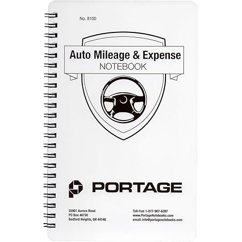 Auto Mileage & Expense Notebook – Vehicle Mileage Log, Miles Log Book to Track Over 400 Rides or Sessions, Track Odometer for Business Driving or Rideshare Apps – 5 x 8 Inches, 60 Pages (Pack of 1)