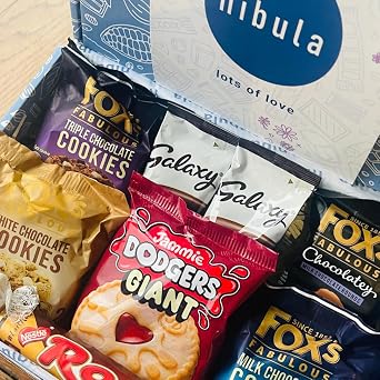 Luxury Lots of Love Biscuit and Sweet Treat Selection Hamper | Nibula Treats | Includes Biscuits, Rolos, Hot Chocolate and Love Hearts | Gift for Women and Men!