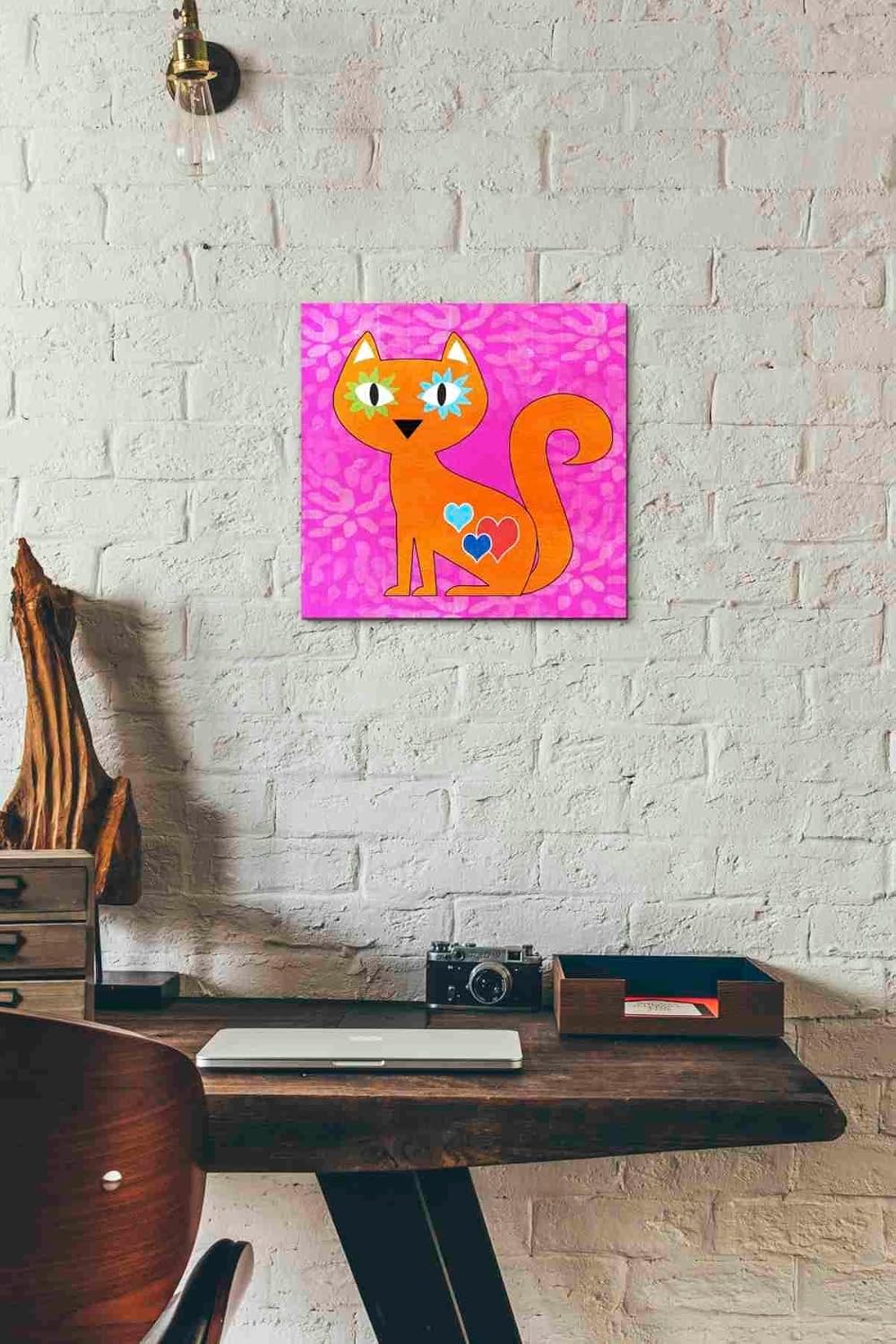 Epic Graffiti 'Day Of The Dead Cat' by Linda Woods, Canvas Wall Art, 12"x12"