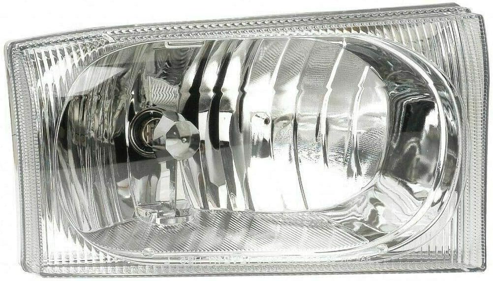 Header Panel + Grille Assembly Chrome + Headlights + Signal Lights For 2002-2004 Ford F-250 F-350 Super Duty OE Direct Replacement