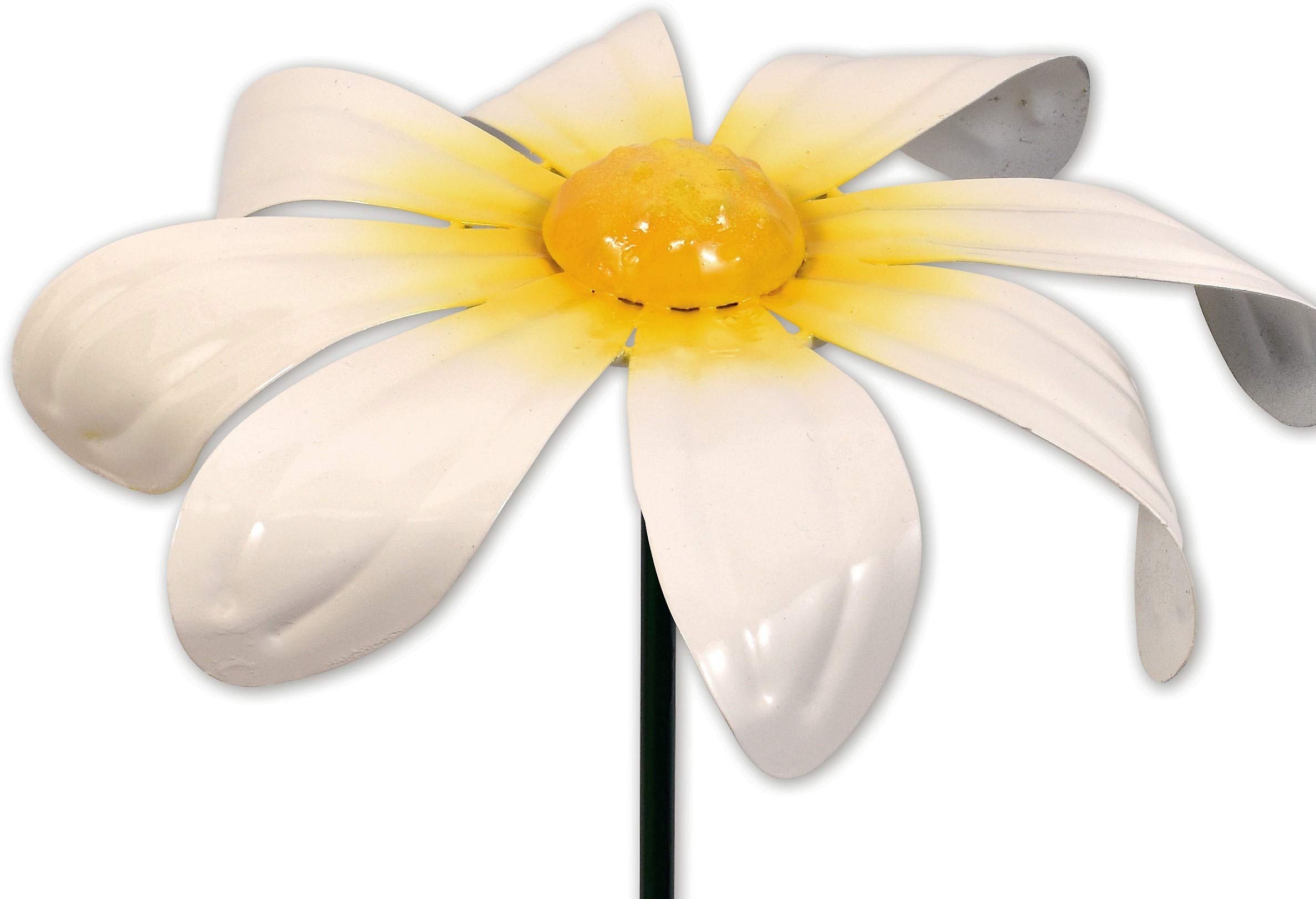 Sunset Vista Designs Garden Nature in Motion Spinner Garden Stake, 18.25-Inch, White Daisy