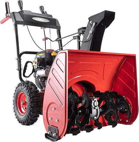 Review PowerSmart Snow Blower Gas Powered 24 Inch 2-Stage 212cc Engine with Electric Start, LED Headlight, Self Propelled Snowblower PS24