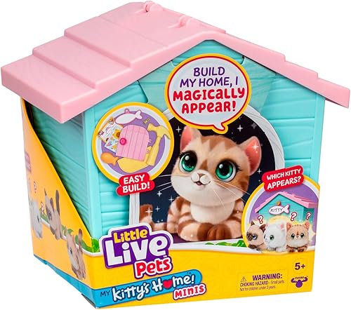 Miniatura 8 de Little Live Pets Figuras de gato para niños, juego de animales de caseta interactivo con más de 25 sonidos, juguetes al aire libre para niñas de 5+