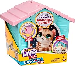 Little Live Pets My Kitty's Home Mini Playset, Mystery Kitty Plush Reveal, Build and Decorate Toy Pet Carrier, Repeat Play, Cat House Toys for Kids 5+