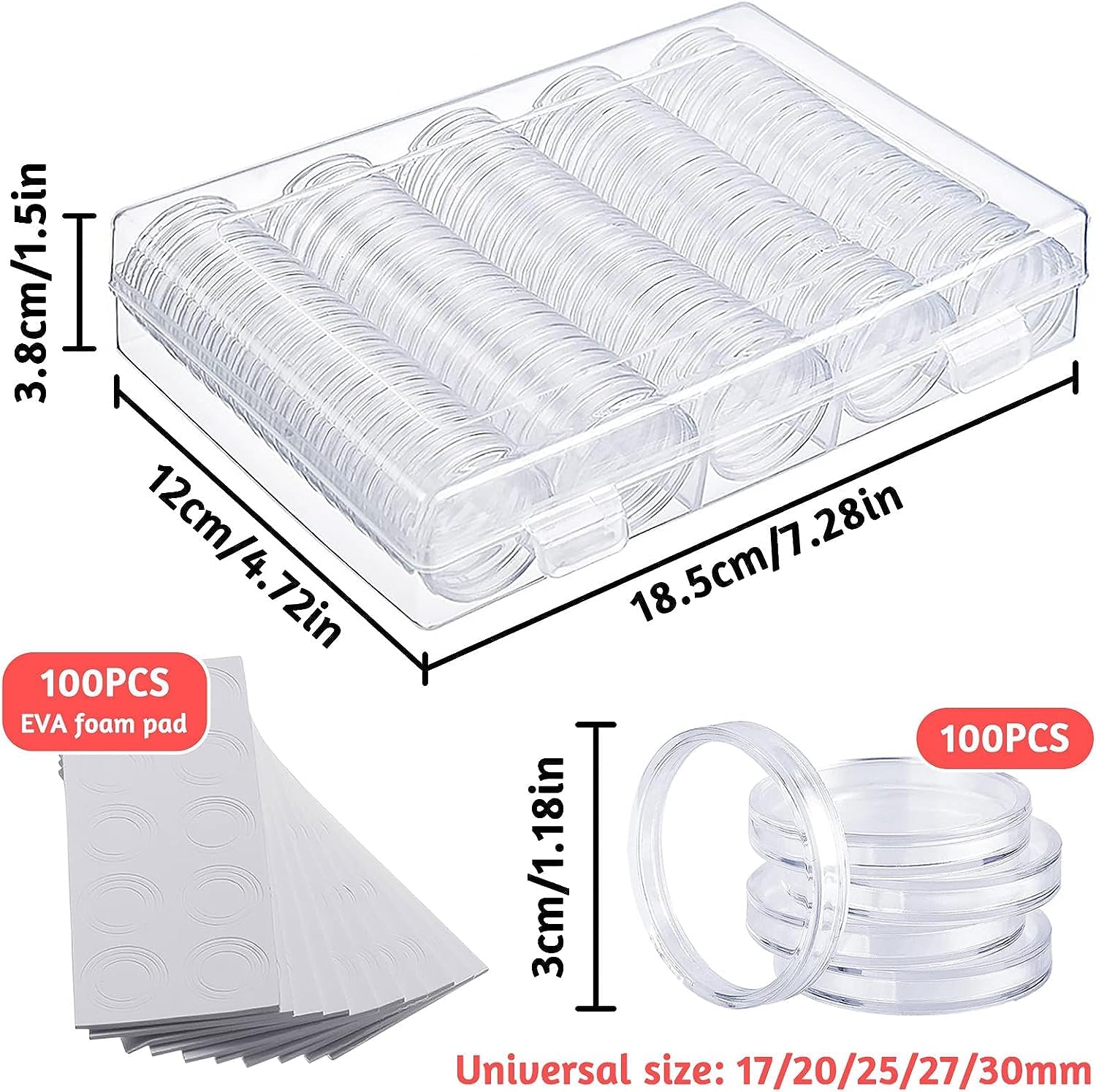 Protection Collection Capsules Pour Pièces 22mm - Lot De 100
