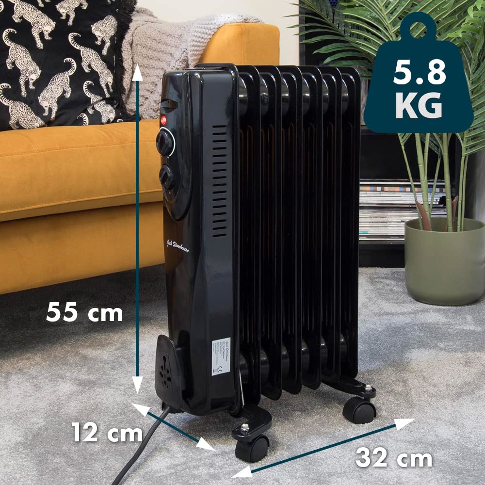 Jack Stonehouse Oil Filled Radiator 1500W 7 Fin 1.5KW Electric radiators  for Home Office Free Standing, Thermostatically Controlled, 3 Energy  Efficient Heat Output Settings for Maximum Warmth : Amazon.co.uk: Home u0026  Kitchen