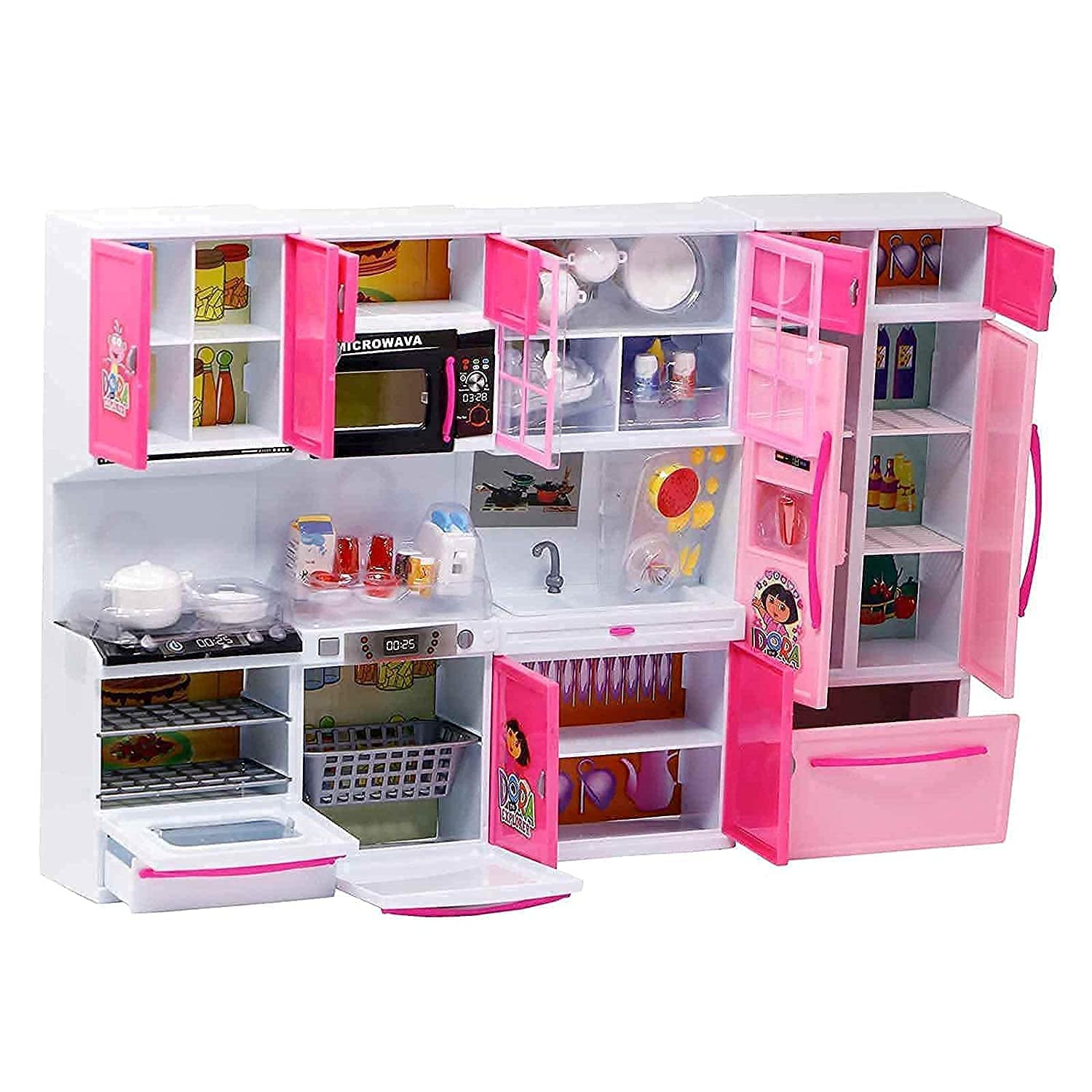 Pihura 4 Door Dream House Kitchen Set Light & Sound for Kids - Multi Color 1