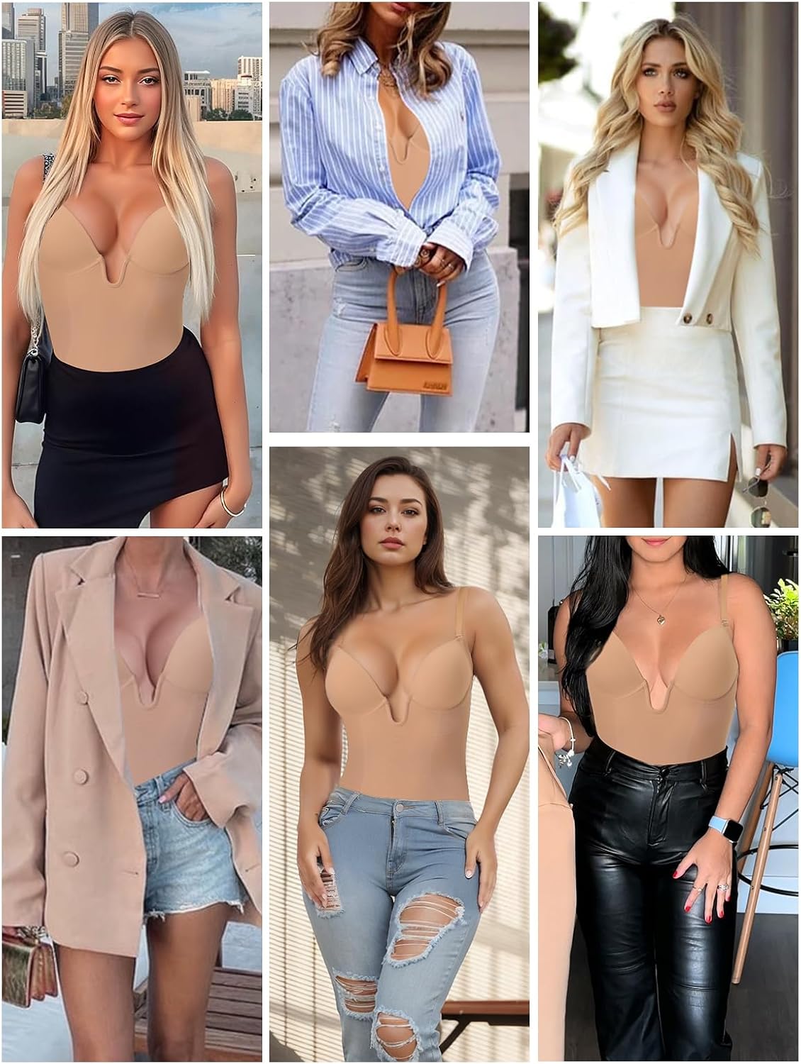 JOYSHAPER Bodysuit for Women Tummy Control Deep U Plunge Shapewear Backless Full Body Shaper Strapless Corset Body Suit Top - Image 4