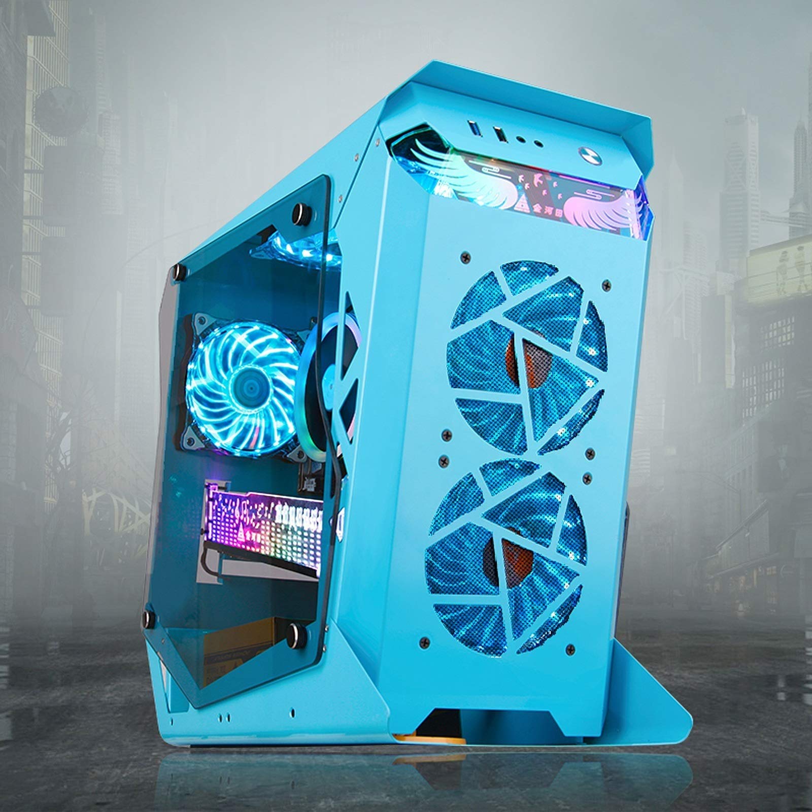 Amazon.co.jp: ZXFF コンピューターケース Mid-Tower Micro ATX/ATX