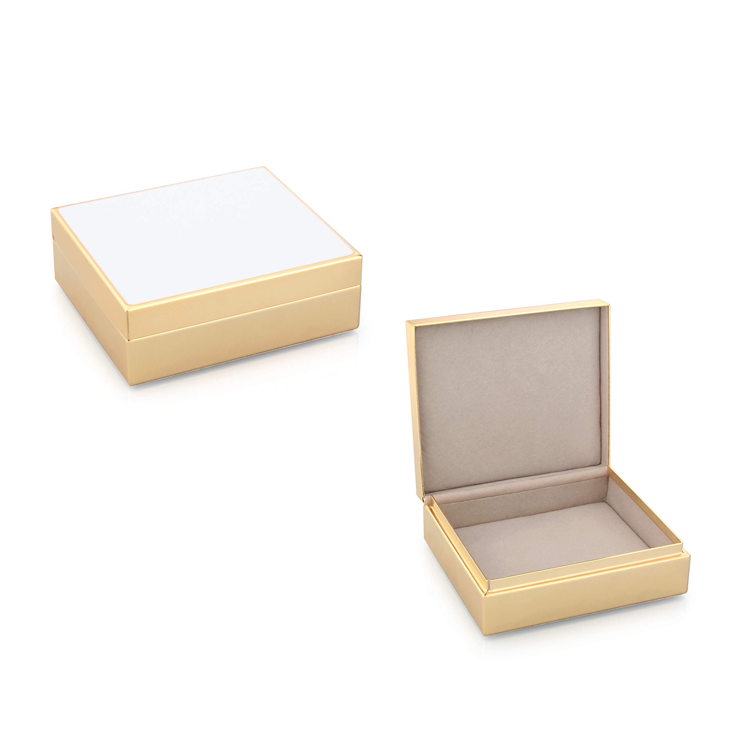 Émail blanc et boîte dorée raffinement chic pour votre intérieur design - 2