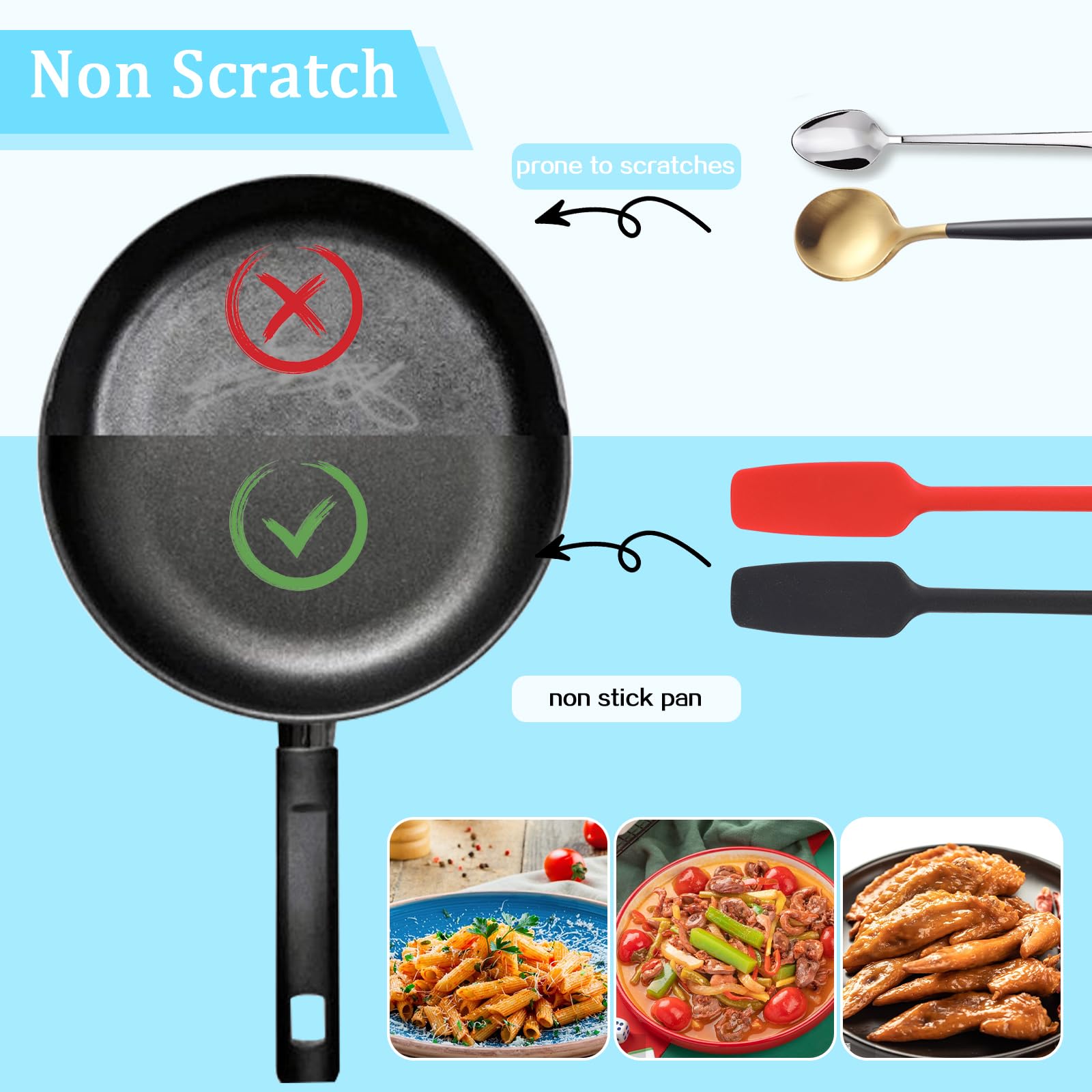 3 Pcs Silicone Jar Spatulas with Long Handle - Image 3