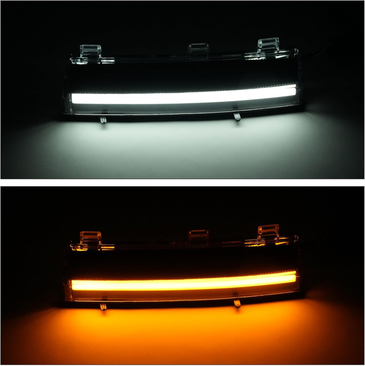 HECASA Pair Turn Signal Light Compatible with 2006-2009 Nissan 350Z LED Side Marker Lamps DRL Left&Right Side Front Bumper Reflector Daytime Running Lamps-Clear Lens+Black Housing