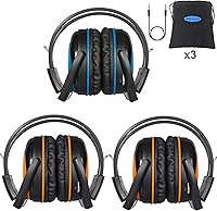 SIMOLIO 3 Pack Kids Car IR Wireless Headphones, 3-Level Volume Limited, 2-Channel Infrared Headsets for DVD Players & Road Trips
