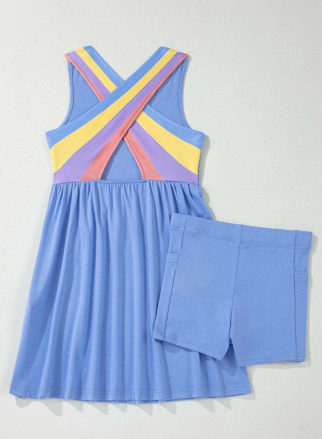 blibean Girls Summer Dress Tween Crisscross Athletic Sundress Size 6-15 Years - Image 7